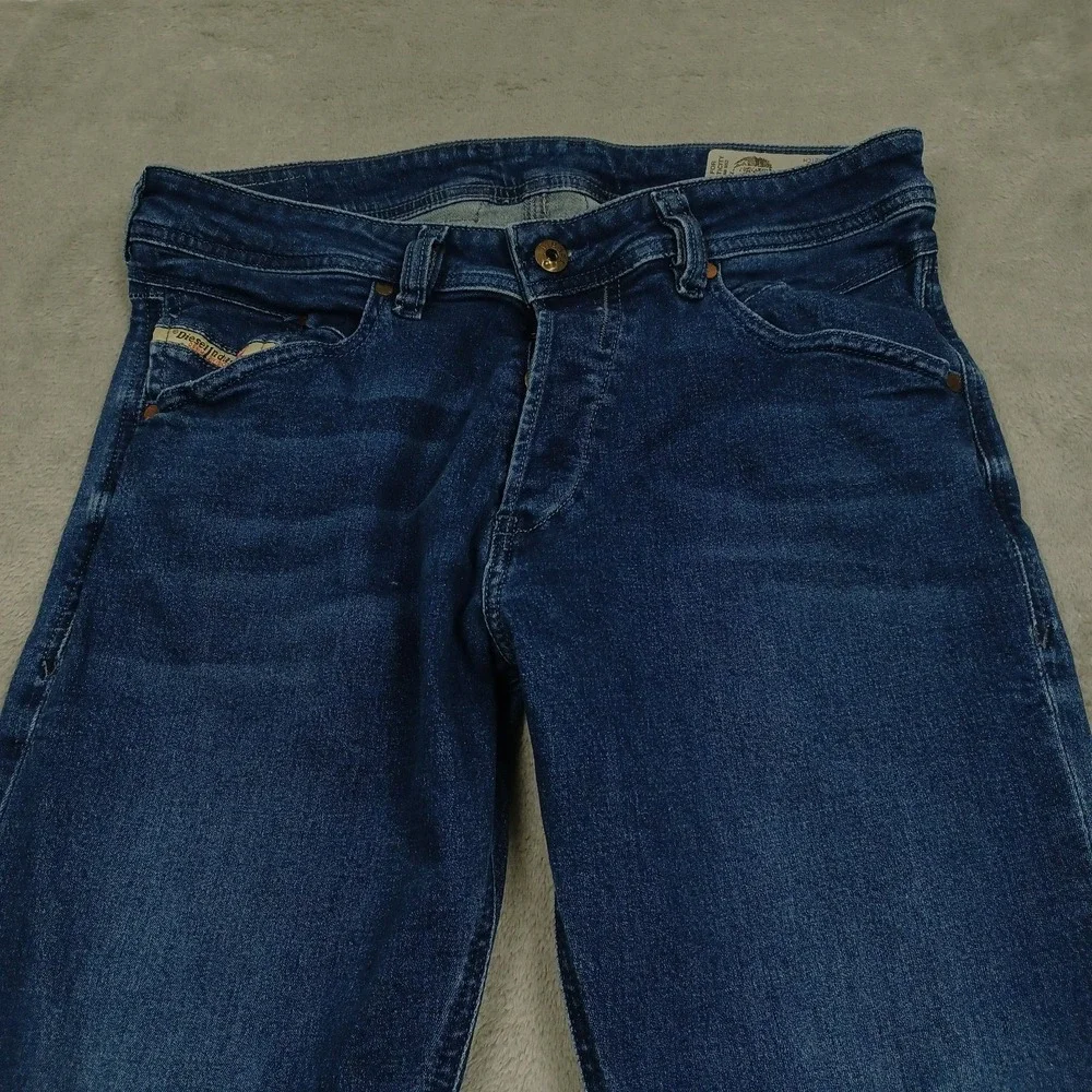 Diesel Jeans Mens 29x32 Blue‎ Denim Slim Tapered Belther Button Fly